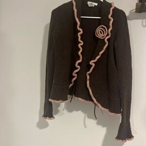 Brown and Pink Cardigan